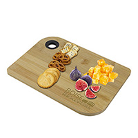 Bamboo Serving & Cutting Board With Silicone Hanging Ring